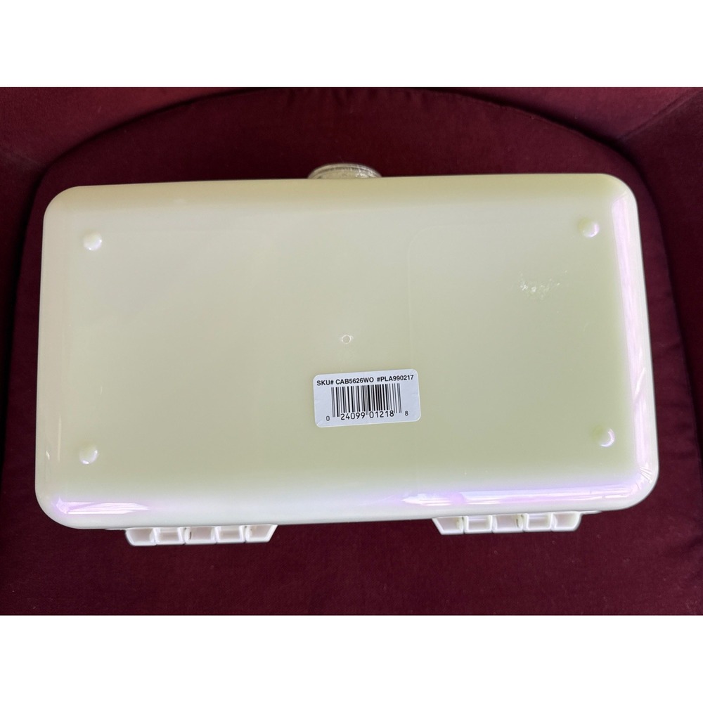 Caboodles White Opal On-The-Go Girl Retro Case Glitter-Rainbow Latch 13" - Picture 9 of 9